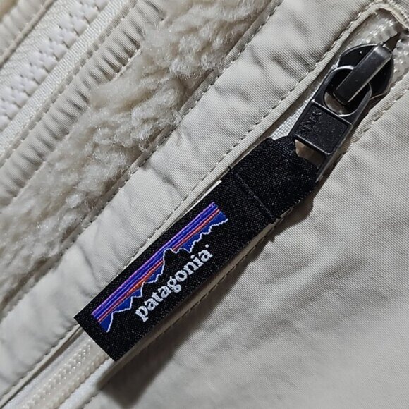 Patagonia Cream Sherpa Jacket Coat Size XL New - Picture 3 of 8